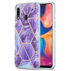 Purple Gagic Marble Pattern Galvanized Electroplating Protective Case Cover for Samsung Galaxy A30