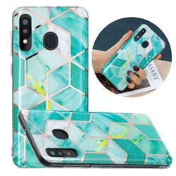 Green Glitter Painted Marble Electroplating Protective Case for Samsung Galaxy A30