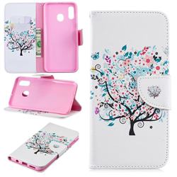Colorful Tree Leather Wallet Case for Samsung Galaxy A30