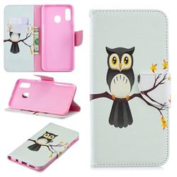 Owl on Tree Leather Wallet Case for Samsung Galaxy A30