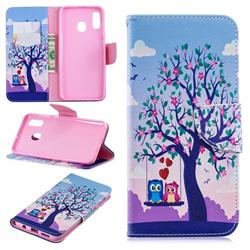 Tree and Owls Leather Wallet Case for Samsung Galaxy A30
