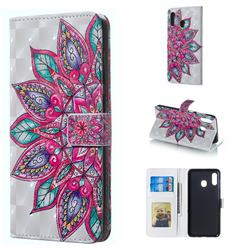 Mandara Flower 3D Painted Leather Phone Wallet Case for Samsung Galaxy A30
