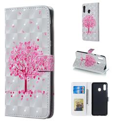 Sakura Flower Tree 3D Painted Leather Phone Wallet Case for Samsung Galaxy A30
