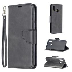 Classic Sheepskin PU Leather Phone Wallet Case for Samsung Galaxy A30 - Black