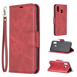 Classic Sheepskin PU Leather Phone Wallet Case for Samsung Galaxy A30 - Red