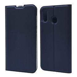 Ultra Slim Card Magnetic Automatic Suction Leather Wallet Case for Samsung Galaxy A30 - Royal Blue