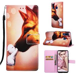 Hound Kiss Matte Leather Wallet Phone Case for Samsung Galaxy A30