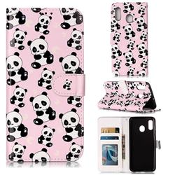Cute Panda 3D Relief Oil PU Leather Wallet Case for Samsung Galaxy A30