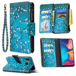 Blue Plum Binfen Color BF03 Retro Zipper Leather Wallet Phone Case for Samsung Galaxy A30
