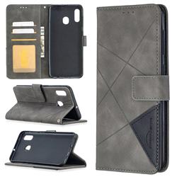Binfen Color BF05 Prismatic Slim Wallet Flip Cover for Samsung Galaxy A30 - Gray