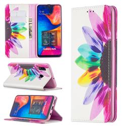 Sun Flower Slim Magnetic Attraction Wallet Flip Cover for Samsung Galaxy A30