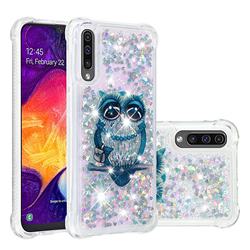 Sweet Gray Owl Dynamic Liquid Glitter Sand Quicksand Star TPU Case for Samsung Galaxy A30s