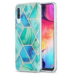 Green Glacier Marble Pattern Galvanized Electroplating Protective Case Cover for Samsung Galaxy A30s