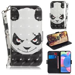 Angry Bear 3D Painted Leather Wallet Phone Case for Samsung Galaxy A30s