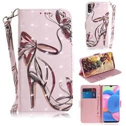 Butterfly High Heels 3D Painted Leather Wallet Phone Case for Samsung Galaxy A30s