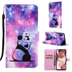 Panda Baby Matte Leather Wallet Phone Case for Samsung Galaxy A30s