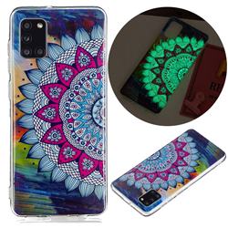Colorful Sun Flower Noctilucent Soft TPU Back Cover for Samsung Galaxy A31