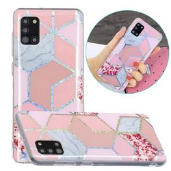 Pink Marble Painted Galvanized Electroplating Soft Phone Case Cover for Samsung Galaxy A31
