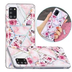 Rose Flower Painted Galvanized Electroplating Soft Phone Case Cover for Samsung Galaxy A31