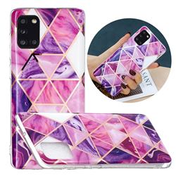 Purple Dream Triangle Painted Marble Electroplating Protective Case for Samsung Galaxy A31