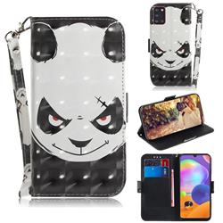 Angry Bear 3D Painted Leather Wallet Phone Case for Samsung Galaxy A31