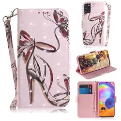 Butterfly High Heels 3D Painted Leather Wallet Phone Case for Samsung Galaxy A31