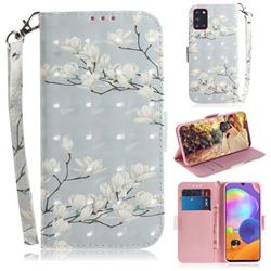 Magnolia Flower 3D Painted Leather Wallet Phone Case for Samsung Galaxy A31
