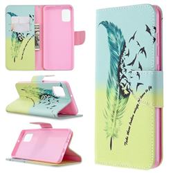 Feather Bird Leather Wallet Case for Samsung Galaxy A31