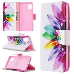 Seven-color Flowers Leather Wallet Case for Samsung Galaxy A31