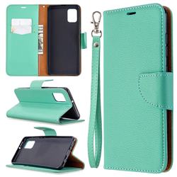 Classic Luxury Litchi Leather Phone Wallet Case for Samsung Galaxy A31 - Green