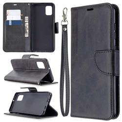 Classic Sheepskin PU Leather Phone Wallet Case for Samsung Galaxy A31 - Black