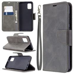 Classic Sheepskin PU Leather Phone Wallet Case for Samsung Galaxy A31 - Gray