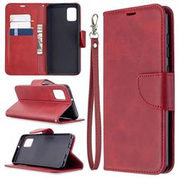 Classic Sheepskin PU Leather Phone Wallet Case for Samsung Galaxy A31 - Red