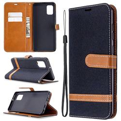 Jeans Cowboy Denim Leather Wallet Case for Samsung Galaxy A31 - Black