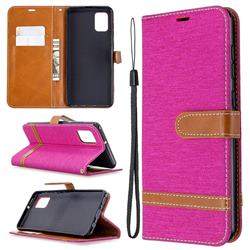 Jeans Cowboy Denim Leather Wallet Case for Samsung Galaxy A31 - Rose