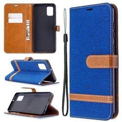 Jeans Cowboy Denim Leather Wallet Case for Samsung Galaxy A31 - Sapphire