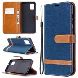 Jeans Cowboy Denim Leather Wallet Case for Samsung Galaxy A31 - Dark Blue