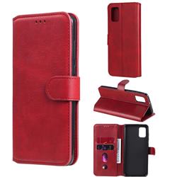 Retro Calf Matte Leather Wallet Phone Case for Samsung Galaxy A31 - Red