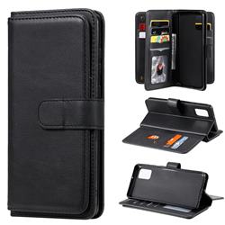 Multi-function Ten Card Slots and Photo Frame PU Leather Wallet Phone Case Cover for Samsung Galaxy A31 - Black