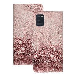 Glittering Rose Gold PU Leather Wallet Case for Samsung Galaxy A31