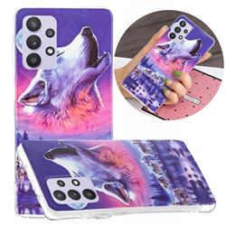 Wolf Howling Noctilucent Soft TPU Back Cover for Samsung Galaxy A32 5G