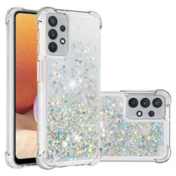 Dynamic Liquid Glitter Sand Quicksand Star TPU Case for Samsung Galaxy A32 5G - Silver