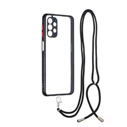 Necklace Cross-body Lanyard Strap Cord Phone Case Cover for Samsung Galaxy A32 5G - Black