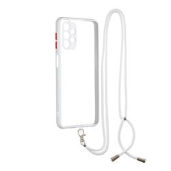Necklace Cross-body Lanyard Strap Cord Phone Case Cover for Samsung Galaxy A32 5G - White