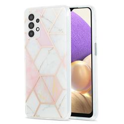 Pink White Marble Pattern Galvanized Electroplating Protective Case Cover for Samsung Galaxy A32 5G