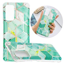 Green Glitter Painted Marble Electroplating Protective Case for Samsung Galaxy A32 5G