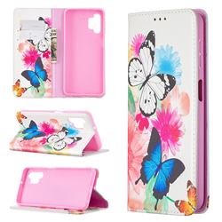Flying Butterflies Slim Magnetic Attraction Wallet Flip Cover for Samsung Galaxy A32 5G