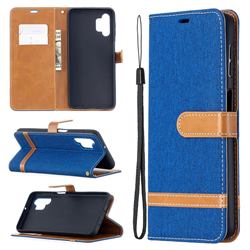 Jeans Cowboy Denim Leather Wallet Case for Samsung Galaxy A32 5G - Sapphire