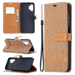 Jeans Cowboy Denim Leather Wallet Case for Samsung Galaxy A32 5G - Brown