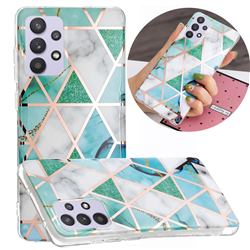 Green White Galvanized Rose Gold Marble Phone Back Cover for Samsung Galaxy A32 5G